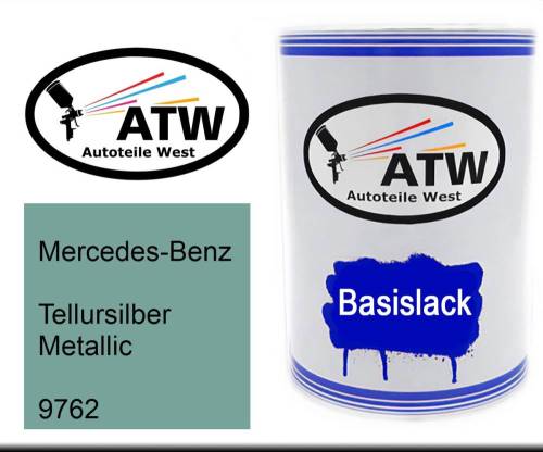 Mercedes-Benz, Tellursilber Metallic, 9762: 500ml Lackdose, von ATW Autoteile West.